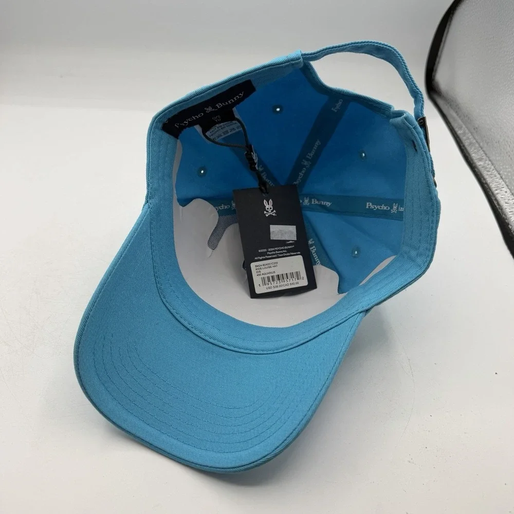 Psycho Bunny Louise Hat KIDS Strapback Adjustable‎ Aquarius Blue O/S Unisex NWT